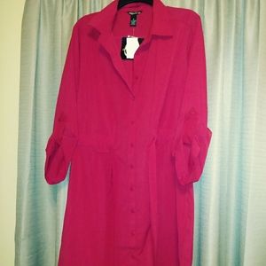 Red shirt dress never worn $35.00